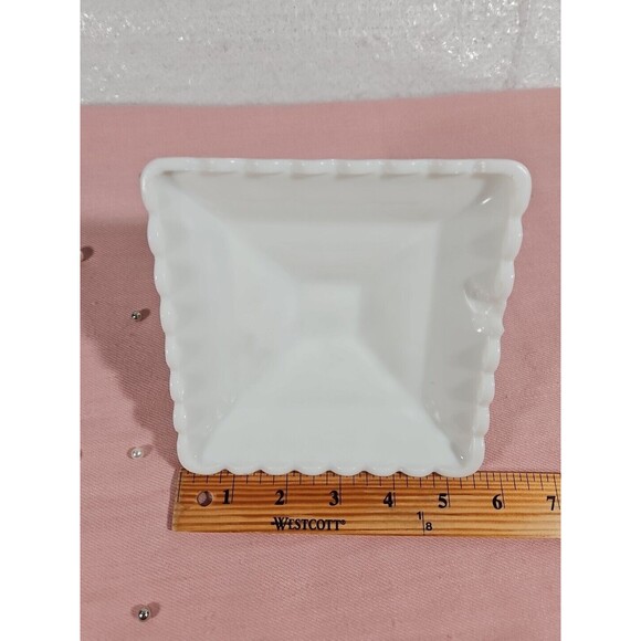 Westmoreland Milk Glass Footed Pedestal Wedding Box Candy Dish Hand Painted 10” - Picture 10 of 16